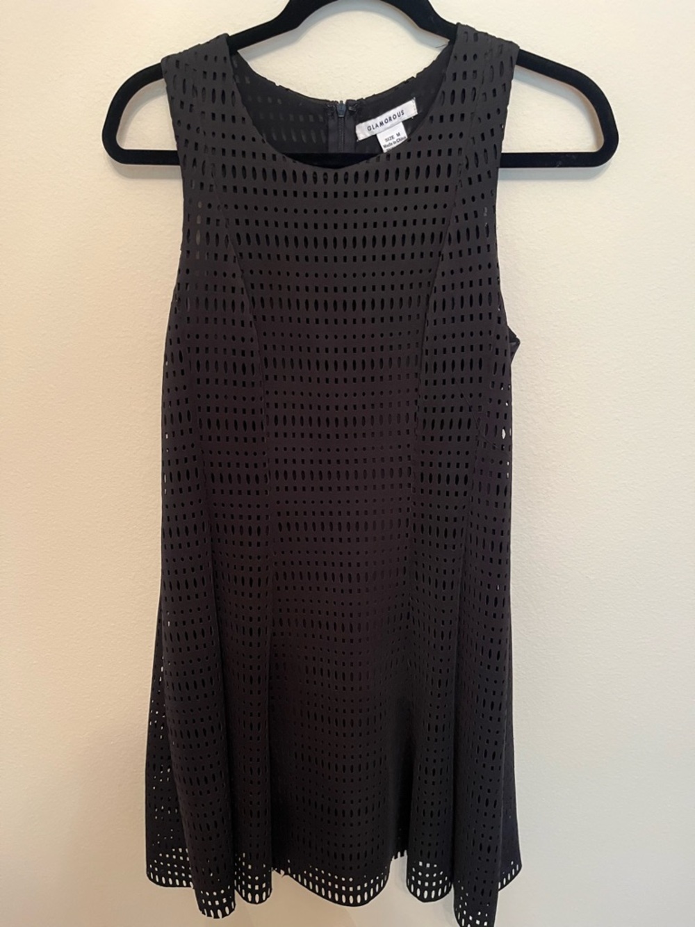 Black Laser-Cut A-Line Dress
